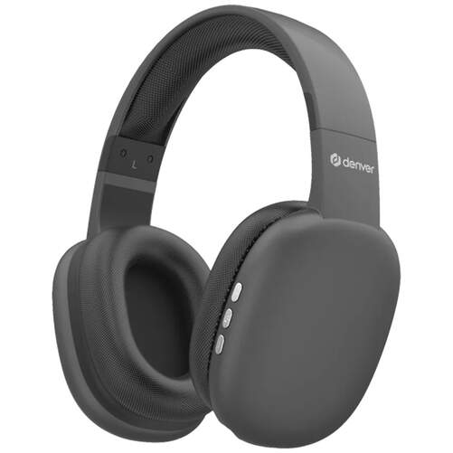 Auriculares Denver BTH-252 - Bluetooth 5.0, Gris, 10 h autonomía, micrófono integrado
