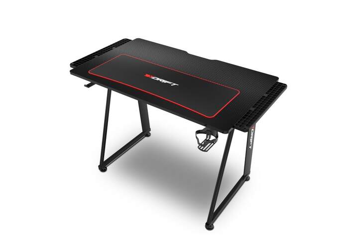 Escritorio Gaming Drift DZ75 + Teclado + Ratón - Fibra Carbono, 113 x 60 x 75 cm