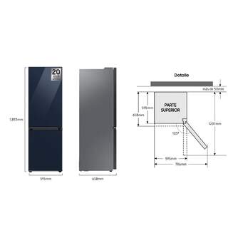 FRICOM. SAMSUNG RB34A7B5D41/EF 185x60 NF GLAM NAVY