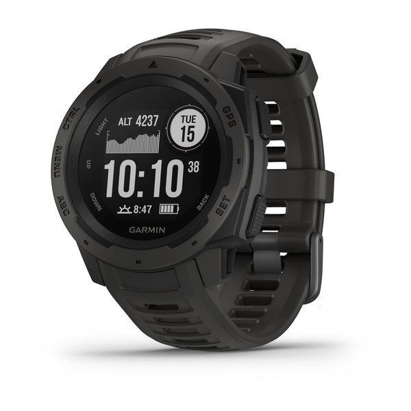Garmin Instinct Reloj resistente con gps grafito negro graphite 45mm smartwatch gnss sistemas 10atm deportivo bluetooth 128 x pixeles relog hasta 14 0100206400 45 10