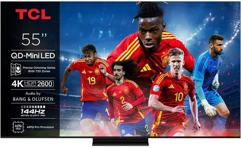 TV TCL 55" 55C7K - 4K Ultra HD, MiniLED, Google TV, HDR10+, 144 Hz