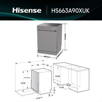 LVJ. HISENSE HS663A90XUK 7P 3%%%#170;B 44DB DSP INOX