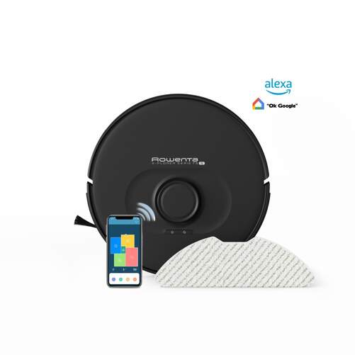 Aspiradora Robot Rowenta RR8575 XPL.S75 - Friega, Mascotas, Sensor Láser, 70 dB, Negro