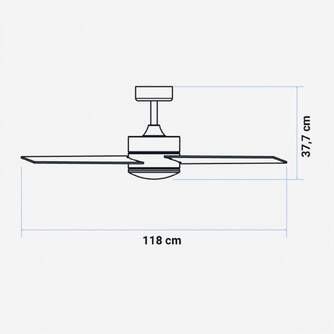 VENTILADOR TECHO U.BLUE BORA 3048 118CM LED 70W