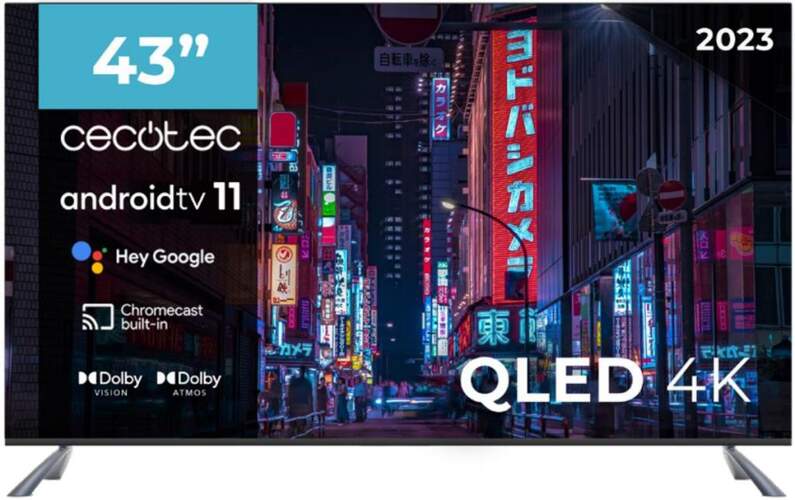 TV Cecotec 43 VQU20043  Ultra HD, QLED, Android TV, HDR10