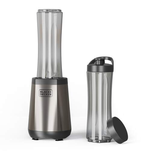 Batidora de vaso Black+ Decker BXJB1204E - Batidora compacta 500W hasta 18000rpm, 4 cuchillas
