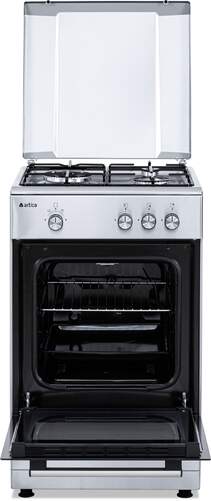 Cocina gas Butano Artica AKF50553X - 3 Fuegos, 50x56cm, Termopar Seguridad, Doble Vidrio, Inox