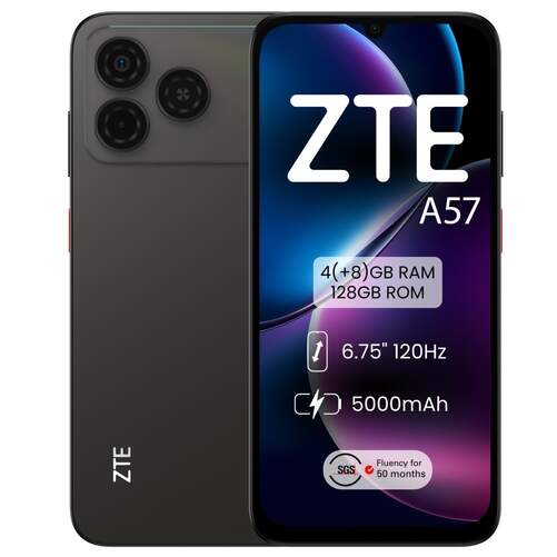 ZTE A57 4/128 Dusk Black - 6,75", Unisoc T7200, Android 13, 5000 mAh, 50+2 MP