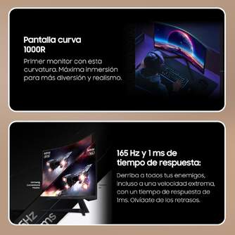 MONITOR SAMSUNG 27%%%quot; LS27CG552EUXEN QHD 165HZ CURVO