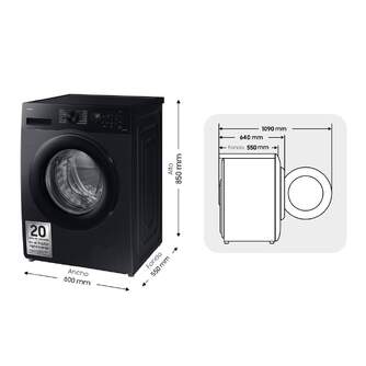 LVD. SAMSUNG WW11DG5B25ABEC 11KG 1400RPM NEGRO