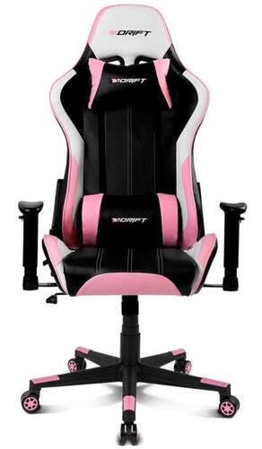 Silla Gaming Drift DR175 Rosa - Reposabrazos Ajustables, Pistón clase 4, Ruedas Nylon, Reclinable