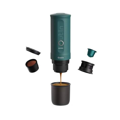 Cafetera Express Outin Nespresso - 12 V, Port&aacute;til, Verde