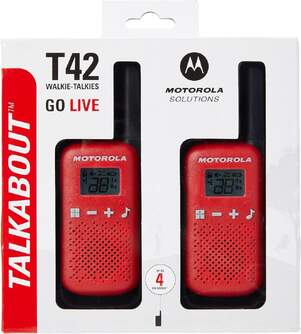 WALKIE TALKIE MOTOROLA T42 ROJO DOBLE PACK