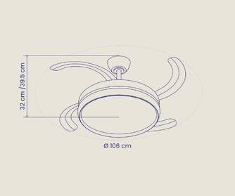 VENTILADOR TECHO RET ARTICA AVTECHR72BM BCO MD 72W