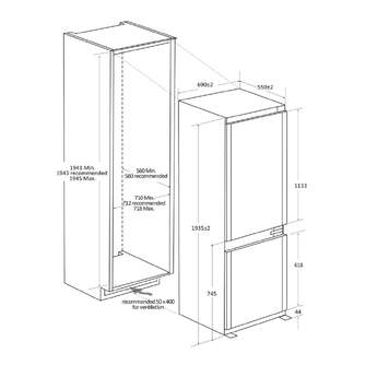 FRICOM. HAIER HBW7719C 193x69 NF WIFI INT