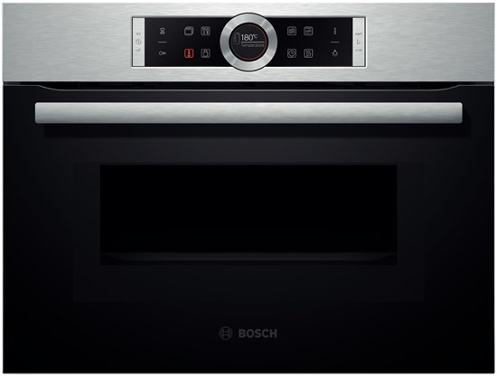 Horno Compacto Bosch CMG633BS1 - Microondas, 60x45cm, 14 Recetas Gourmet, 6 Funciones