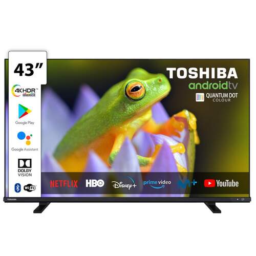 TV 43" QLED Toshiba 43QA4C63DG - UHD 4K, Android TV, Dolby Vision/Audio, Onkyo Sound 10W
