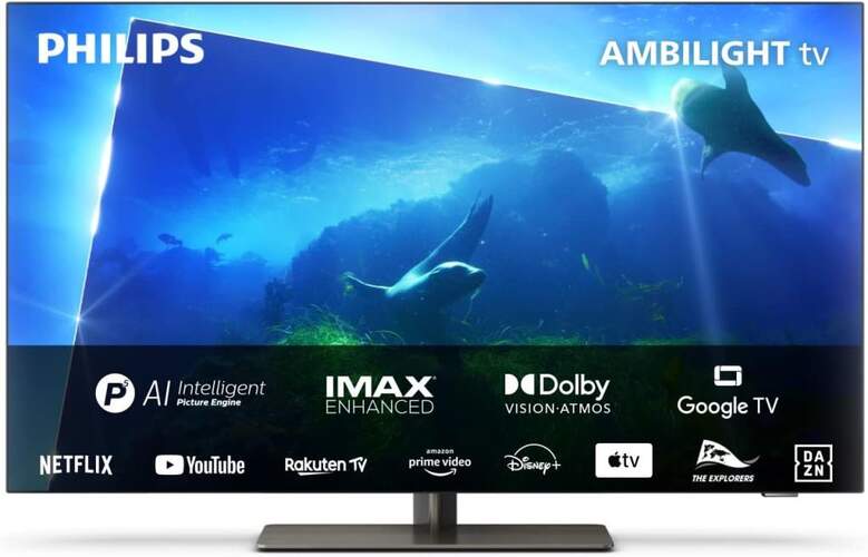 TV 42" Philips 42OLED818/12 - 4K 120Hz, Panel EX, Google TV, IMAX, Ambilight, Dolby Vision/Atmos 70W