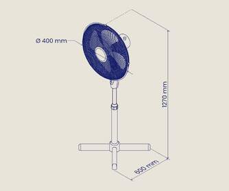 VENTILADOR PIE ARTICA AVP45W16N 45W 40 CM NEGRO