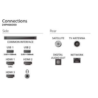 TV PHILIPS 24%%%quot; 24PHS6000 HD SMART TV PIXEL PLUS