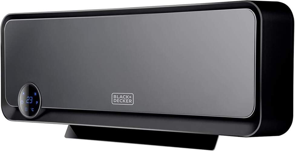 Calefactor de pared Black Decker BXWSH2000E - 2000W, Mando a distancia, Cerámico, Temporizador