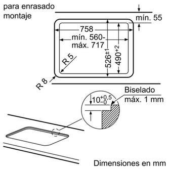 ENCIM. SIEMENS EP7A6QB90 75CM 5F GAS CRISTAL