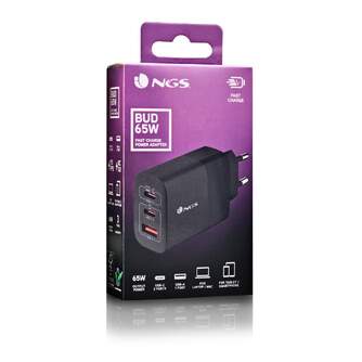 CARGADOR DE PARED NGS 65W 2 USB-C 1 USB-A