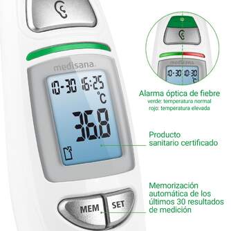 TERMOMETRO MEDISANA TM750 6EN 1 ALARMA