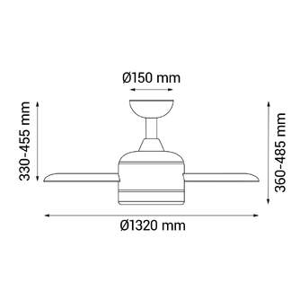 VENTILADOR TECHO SULION NINA 26W 132CM BCO