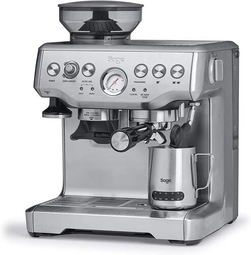 Cafetera Sage Barista Express SES875BSS2EEU1A - 1850W, 15 Bar, Termo-Coil, Molinillo , Tª Digital