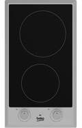 Placa vitrocer&aacute;mica Beko HDCC32200 X - 2 zonas, 30 cm, Integrado, Negro