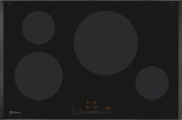 Placa Inducción Balay 3EB985LH - 4 Zonas, 80 cm, 7400 W, Negro