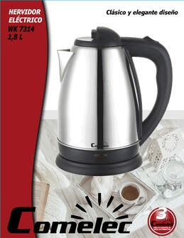 HERVIDOR COMELEC WK7314 1,8L 2200W INOX