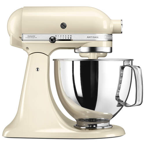 Robot Cocina KitchenAid 5KSM125EAC Artisan Almendra - 300W, 4.8L, 58-220rpm, 3 Accesorios