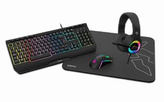 TECLADO RATON AURICULAR ALF. KROM KIT KENYA GAMING
