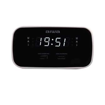 RADIO RELOJ AIWA CRU19BK FM ALARMA DUAL DOBLE USB
