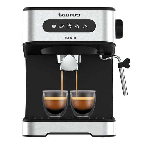 Cafetera Express Taurus Trento - 850 W, 20 Bar, T&aacute;ctil, Inox, Negro