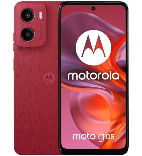 Motorola G05 4/64 GB Rojo - 6,67", MicroSD hasta 1 TB, Android 15, 5200 mAh, Cámara 50MPx