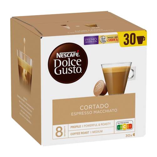 Cápsulas Dolce Gusto Cortado Espresso Macchiatto - Arábica y robusta, 30 Cápsulas