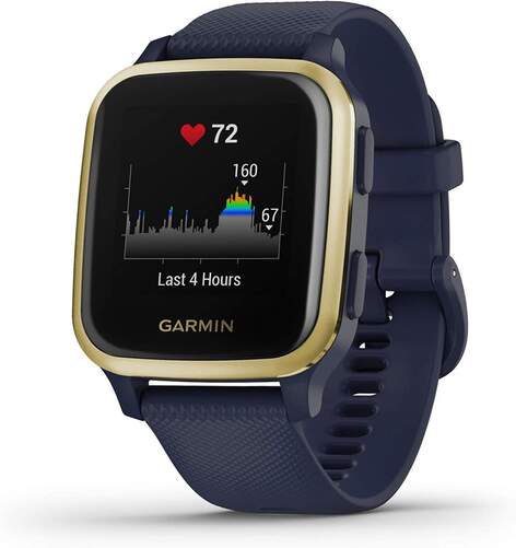 Garmin Venu Sq Music Edition Dorado Azul - GPS, Pulsioxímetro, Garmin Pay, Sensores ABC, WiFi + BT