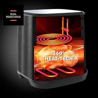 FREIDORA AIRE TAURUS AIR FRY DIG 360XL 8L 2 RESTEN