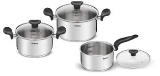 Bateria de cocina Tefal Primary - 3 piezas de 16, 18 y 20 cm, con tapa