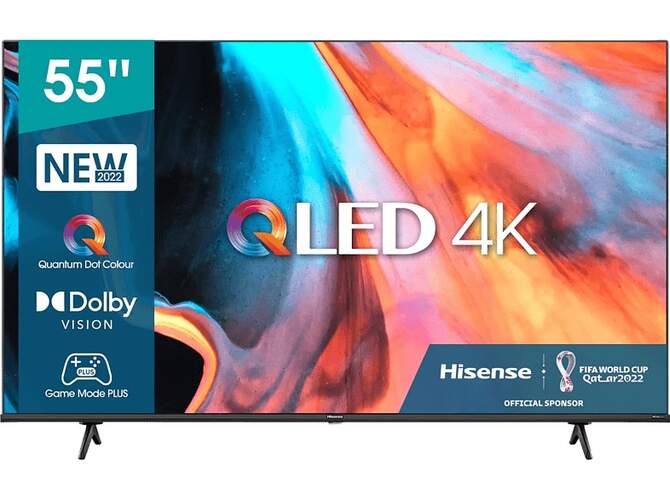 TV 55" QLED Hisense 55E78HQ - 4K, Smart TV, HDR10+, Dolby Vision, Smooth Motion, Dolby Audio 16W