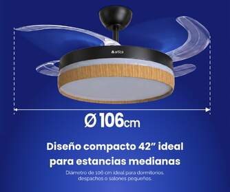 VENTILADOR TECHO RET ARTICA AVTECHR72NM NGR MD 72W