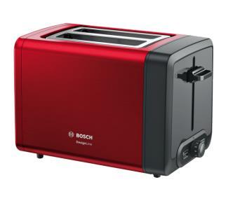 Tostadora Bosch TAT4P424 - 970W, 2 Ranuras, Accesorio Panecillos, Rojo