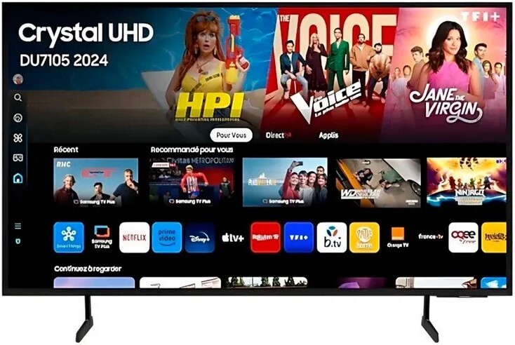 TV 55" LED Samsung TU55DU7105 - Crystal UHD, Smart TV, Bluetooth, Motion Xcelerator, 20W, HDR10 Plus