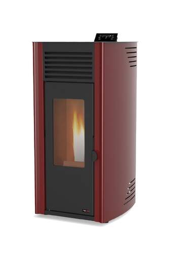 Estufa de Pellet Red Pod First Hydro 13 kW Bordeaux Agua - 295 m3, 12 Pa, 19 L, Negro, Rojo
