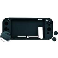 Funda Nuwa Switch + 2 Grips Fil - De silicona, antideslizante, negro