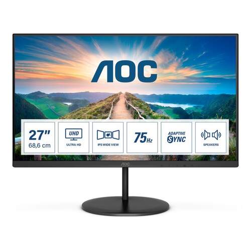 Monitor 27" AOC U27V4EA - UHD 4K, IPS, 75hz, 4ms, Adaptive Sync, HDMI, Altavoces 2W