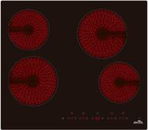 Placa Vitrocerámica Artica AEV6024 - 4 Zonas, 6000 W, 20 cm, Temporizador, Negro